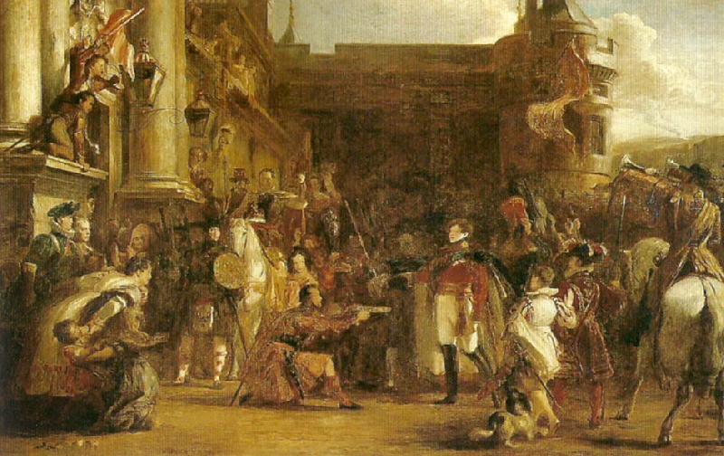 the entrance of george iv at holyrood house, Sir David Wilkie